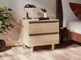Bed Cabinet Set of 2 Sonoma Oak Engineered wood, Solid pinewood 805858