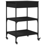 Kitchen Trolley Black 60x48x89.5 cm Engineered Wood 842371