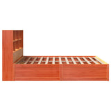 Bed Frame without Mattress Wax Brown 200x200 cm Solid Wood Pine 3323445
