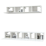 5 Piece TV Cabinet Set White Engineered Wood 3114422