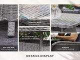 Garden PE Rattan Dining Sofa Set, Outdoor 4 Seater Wicker Furniture, High Back Chairs with Cushions, T3398P320029