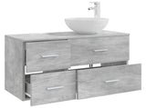 Bathroom Furniture Set 2 pcs Concrete Grey Engineered Wood 3403955