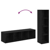 TV Cabinet Set Wall-mounted 2 pcs Black Oak 37 x 37 x 142.5 cm 3393526