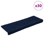 ZNTS Stair Mats Self-adhesive 30 pcs Navy 65x21x4 cm 3365701