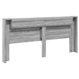 Headboard Cabinet with LED Grey Sonoma 220x16.5x103.5 cm 839278