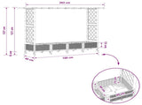 Raised Bed with Trellis and Roof Light Grey 203 x 40 x 127 cm 3423159