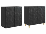 Cabinet Set 2 pcs Black Engineered Wood 3416701