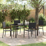 Garden Dining Set with Cushion 5 pcs Black Poly Rattan 3379705