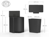 45L Kitchen Bin, Pedal Bin with Soft-Close and Stay-Open Lid, Removable Inner Bucket, Odor Control T3398P424981
