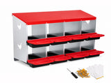108cm x 53cm x 80cm 8-Compartment Chicken Nesting Box, Galvanized Steel Rollaway Egg Laying Box with W5718P498292