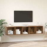 TV Cabinet Set Wall-mounted 2 pcs Old Wood Engineered Wood 3393171