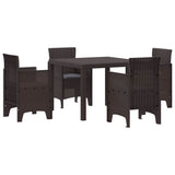 Garden Dining Set 5 pcs Brown Polypropylene 3378540