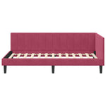Corner Bed Frame with Headboard Wine red 100 x 200 cm Velvet 42016362