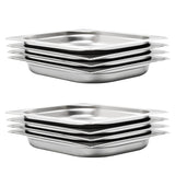 Gastronorm Containers 8 pcs GN 1/2 40 mm Stainless Steel 50886