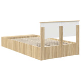 Bed Frame with Shelf Sonoma Oak 120 x 200 cm Engineered Wood 3408391
