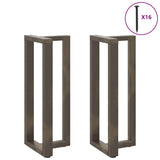 Bar Table Legs T-Shaped 2 pcs Natural Steel 40x35x cm Steel 4013087