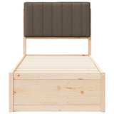 Bed Frame with Upholstered Headboard Taupe 75 x 190 cm 877812