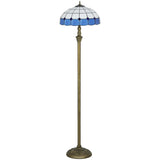 Tiffany-Style Floor Lamp with Handcrafted Stained Glass Shade, 152cm Tall Vintage Standing Lamp with T3398P425136