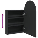Bathroom Mirror Cabinet with LED Light Arched Black 42x13x70 cm 357975