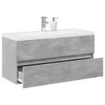 ZNTS 2 Piece Bathroom Furniture Set Concrete Grey Engineered Wood 3324911