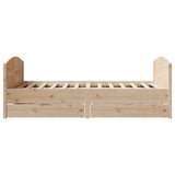 Bed Frame without Mattress 135x190 cm Double Solid Wood Pine 3301797