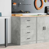 ZNTS Garage Storage Cabinet Concrete Grey 60x51x85 cm Solid Wood Pine 860601