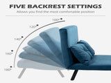 4-in-1 Velvet-Feel Double Sofa Bed, with Pillows - Blue T3398P342277