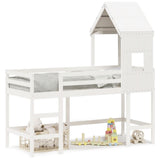 Loft Bed with Ladder and Roof without Mattress White 90x200 cm 3282031