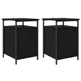 Bedside Cabinet 2 pcs Black Oak 40 x 42 x 60cm Engineered Wood 881811
