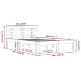 Bed Frame without Mattress White Solid Wood 180x200 cm 814770