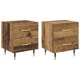 Bedside Cabinet with Drawer 2 pcs Old Wood 40 x 35 x 47.5 cm 881978