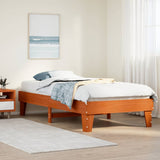Bed Frame without Mattress Wax Brown 75x190 cm Small Single Solid Wood Pine 855381
