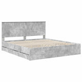 Bed Frame with Drawer Concrete Grey 180 x 200 cm Engineer Wood 3411092