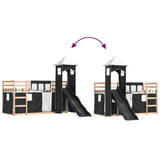 Bunk Bed without Mattress with Slide White and Black 90x200 cm 3284188