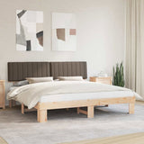 Bed Frame with Upholstered Headboard Taupe 200 x 200 cm 3398097