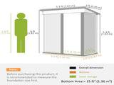 5 x 3ft Corrugated Steel Storage Shed, with Lock - Brown T3398P318843