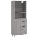 Highboard Grey Sonoma 69.5x34x180 cm Engineered Wood 3190019