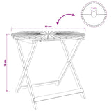 Folding Garden Table Natural 90 x 75 cm Solid Acacia Wood 42024980