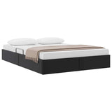 Storage Bed with Mattress Black 140 x 200 cm Faux leather 3369949