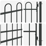 Fence Gate BOXTEL 103 x 250 cm Powder-Coated Steel Grey 42008871