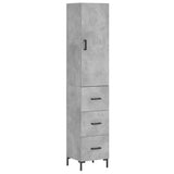 Highboard Concrete Grey 34.5x34x180 cm Engineered Wood 3198853