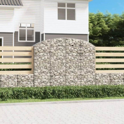 Arched Gabion Basket 200x50x160/180 cm Galvanised Iron 153478