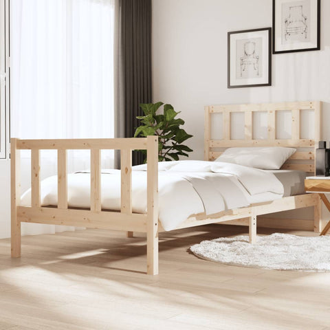 ZNTS Bed Frame Solid Wood 100x200 cm 3101143