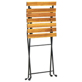 Folding Garden Chairs 8 pcs Steel and Solid Wood Acacia 3152107