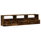 TV Wall Cabinet with LED Smoked Oak 180x31x45 cm 3307944