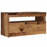 TV Cabinet with LED Lights Old Wood 75x35x40 cm Engineered Wood 856315