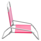 Folding Beach Chairs 2 pcs Pink Fabric 310372