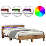 Bed Frame with Headboard Old wood 140 x 190 cm Engineered wood 3333951