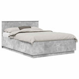 Bed Frame Concrete Grey 150 x 200 cm Engineered Wood 3408155