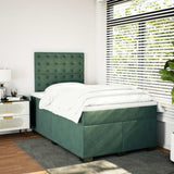 Box Spring Bed with Mattress Dark Green 120x190 cm Small Double Velvet 3290873